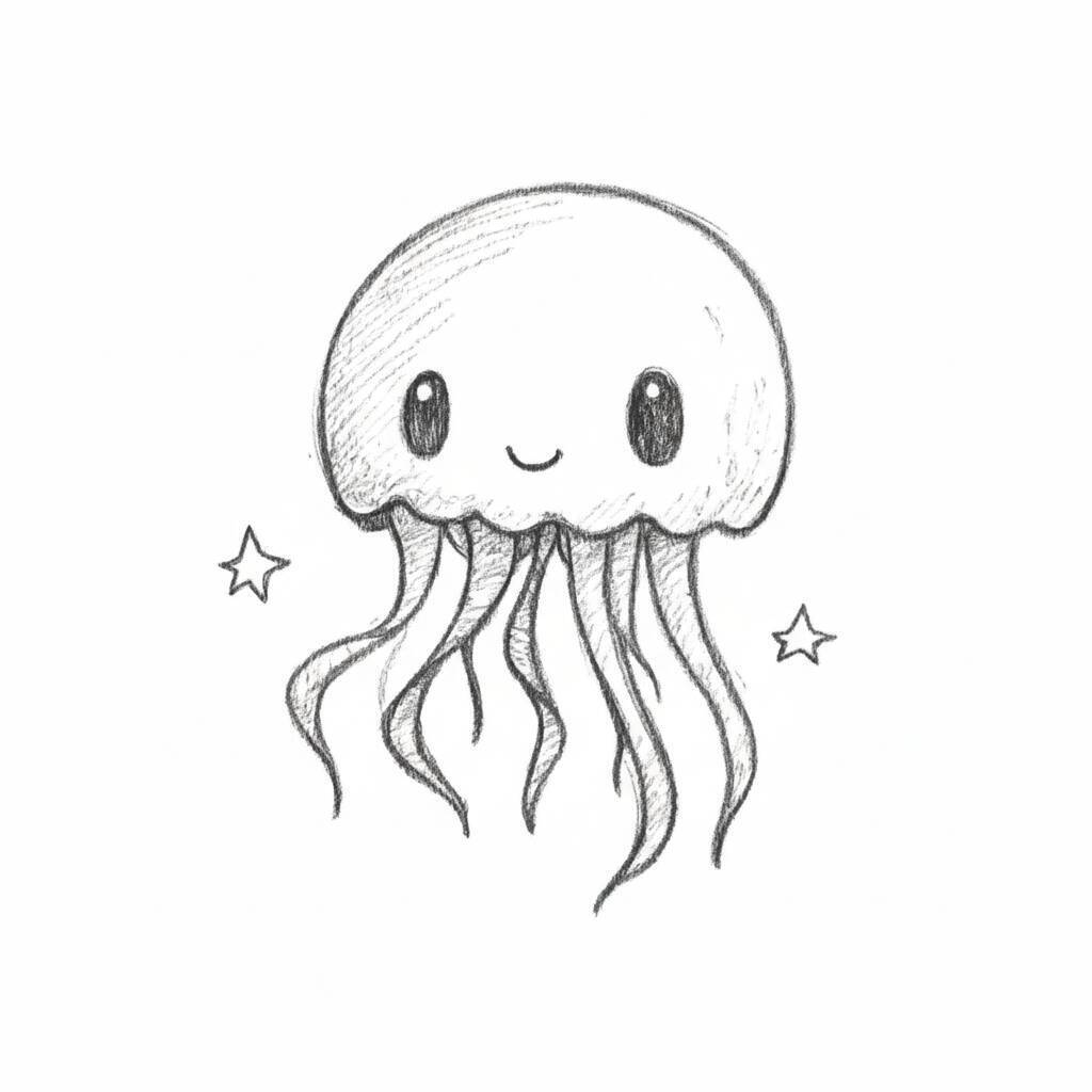 Desenho Fácil para desenhar de uma água-viva