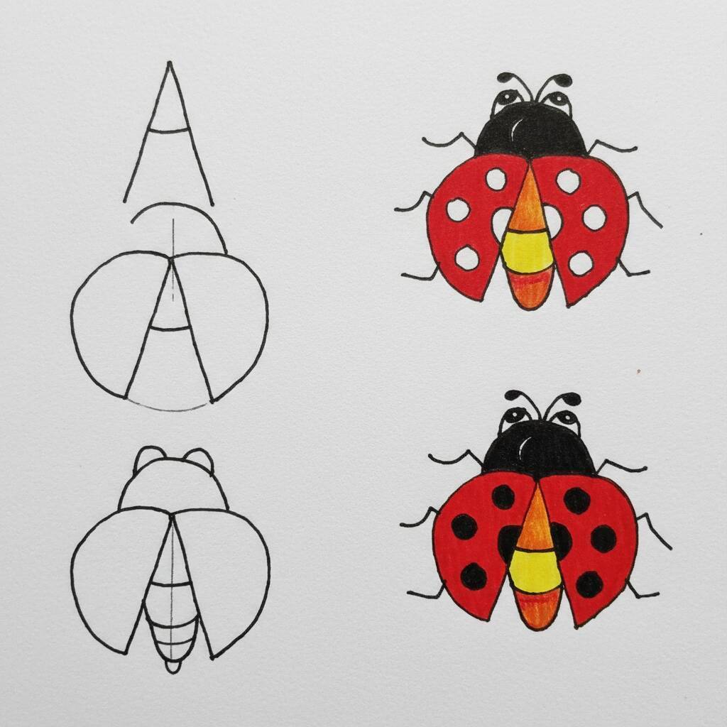 Desenho Fácil para desenhar de uma joaninha