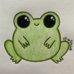 Desenho Fácil para desenhar de uma rã feliz