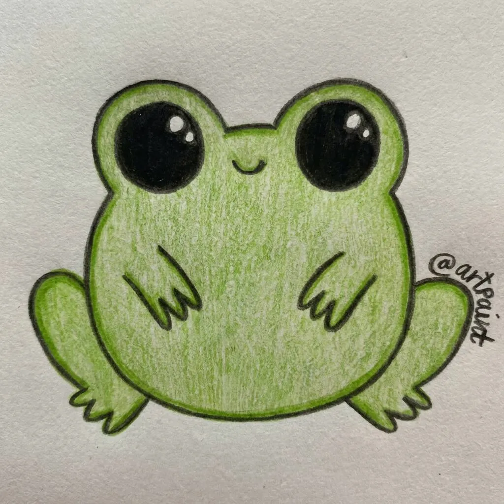 Desenho Fácil para desenhar de uma rã feliz Desenho Fácil para desenhar de uma rã feliz