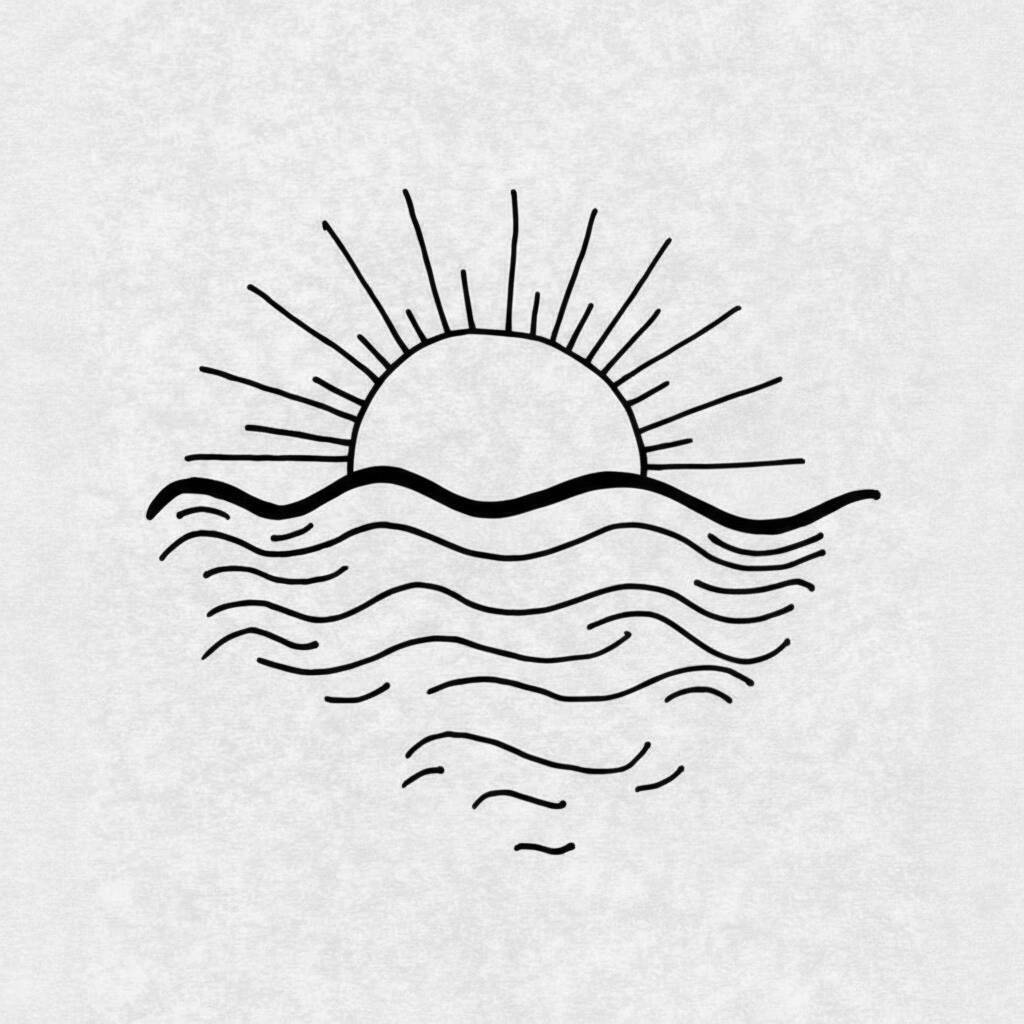 Desenho Fácil para desenhar do pôr do sol