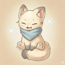 Desenho Fofo para Desenhar de um Gato com Cachecol