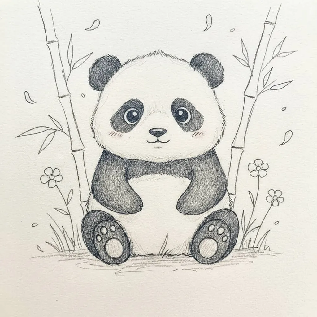 Desenho Fofo para Desenhar de um Panda