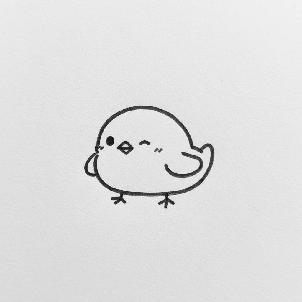 Desenho Fofo para Desenhar de um passarinho