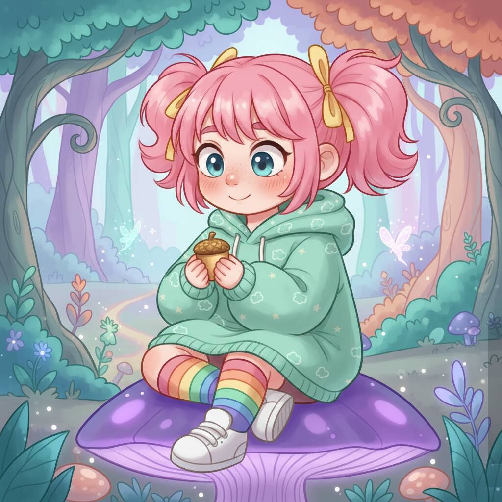 Desenho Fofo para Desenhar de uma Menina com Cabelo Rosa