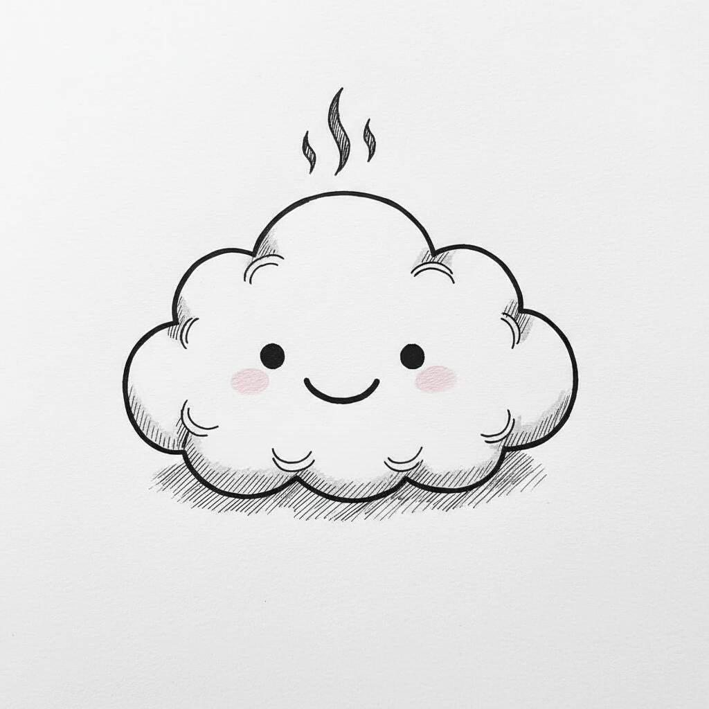 Desenho Fofo para Desenhar de uma nuvem sorridente