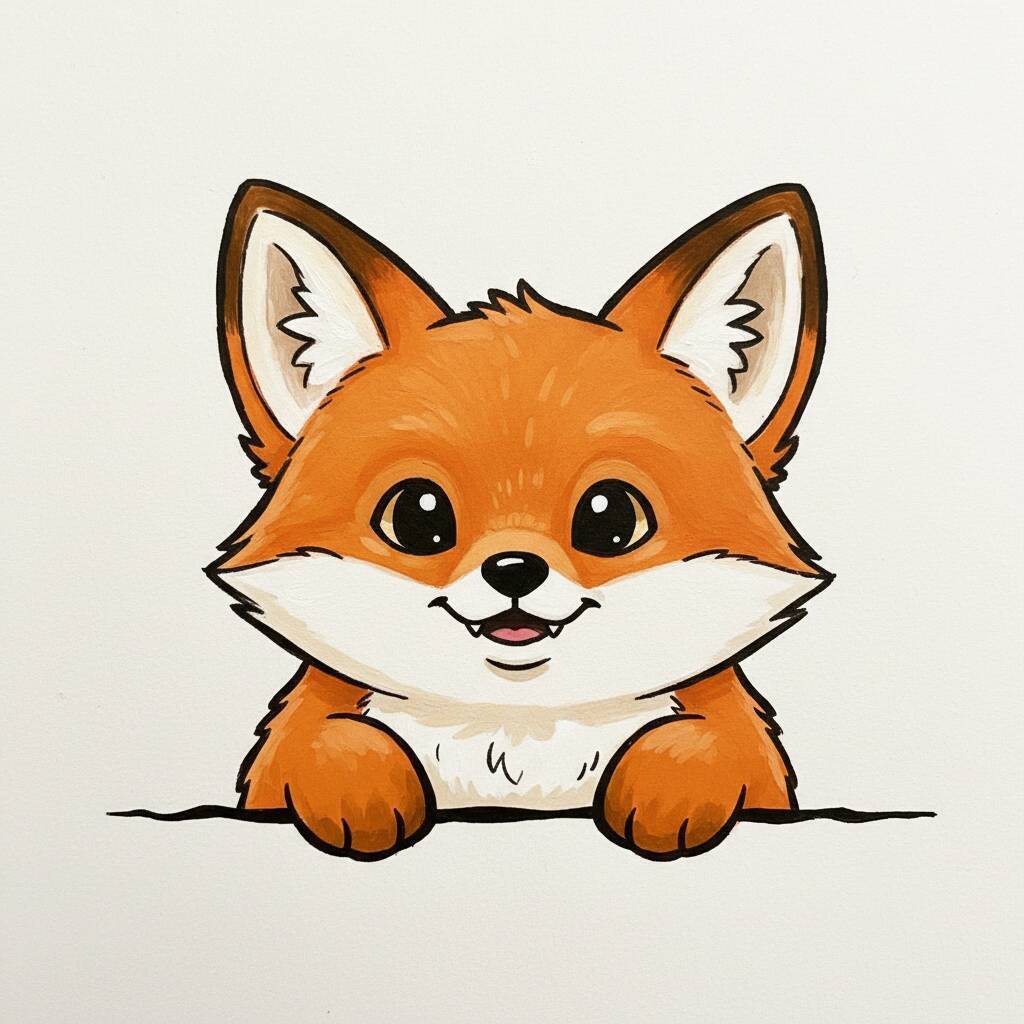 Desenho Fofo para Desenhar de uma raposa