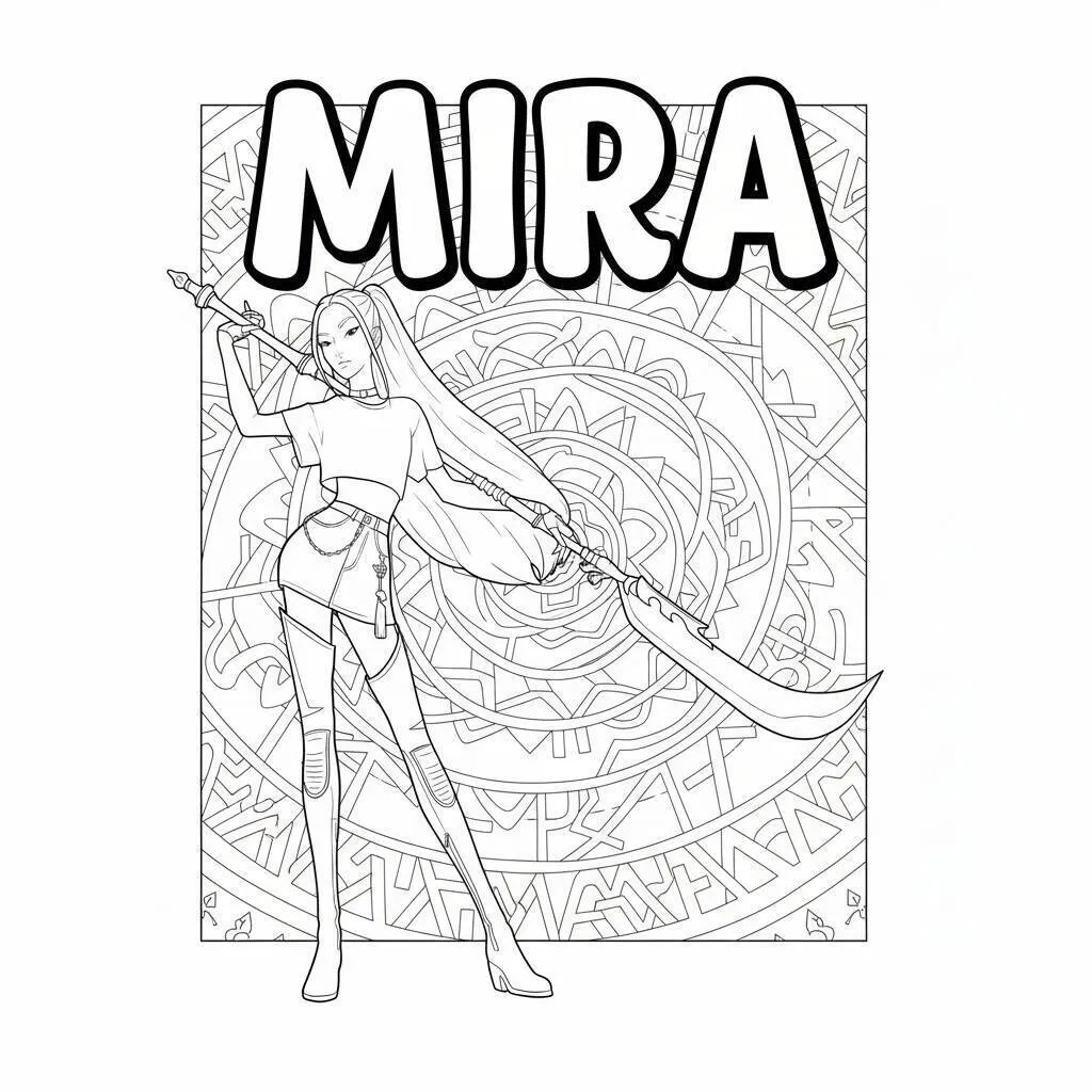 Desenho K-pop Demon Hunters da Mira para colorir