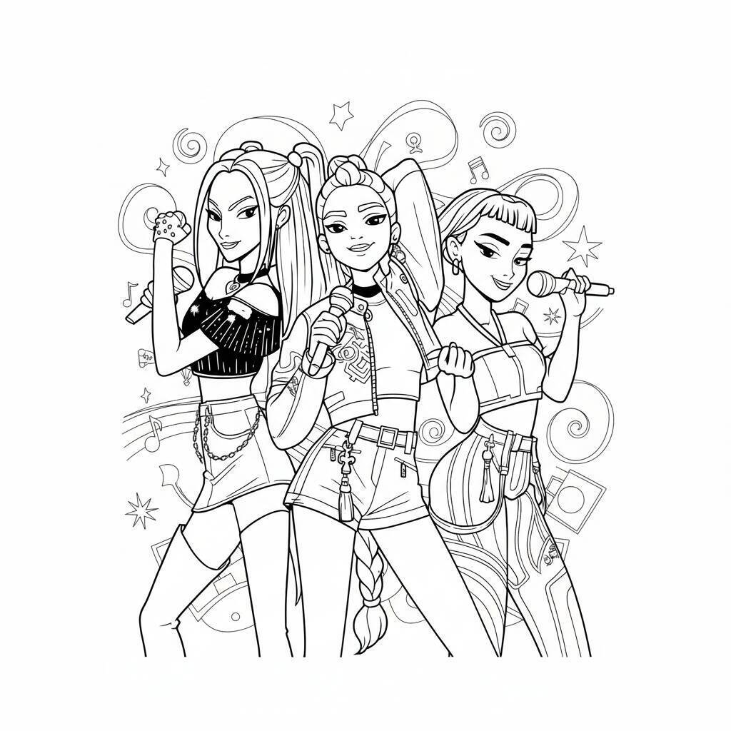 Desenho K-pop Demon Hunters para colorir