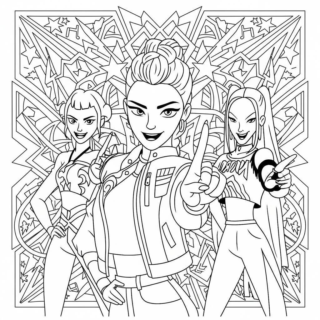 Desenho K-pop Demon Hunters para colorir