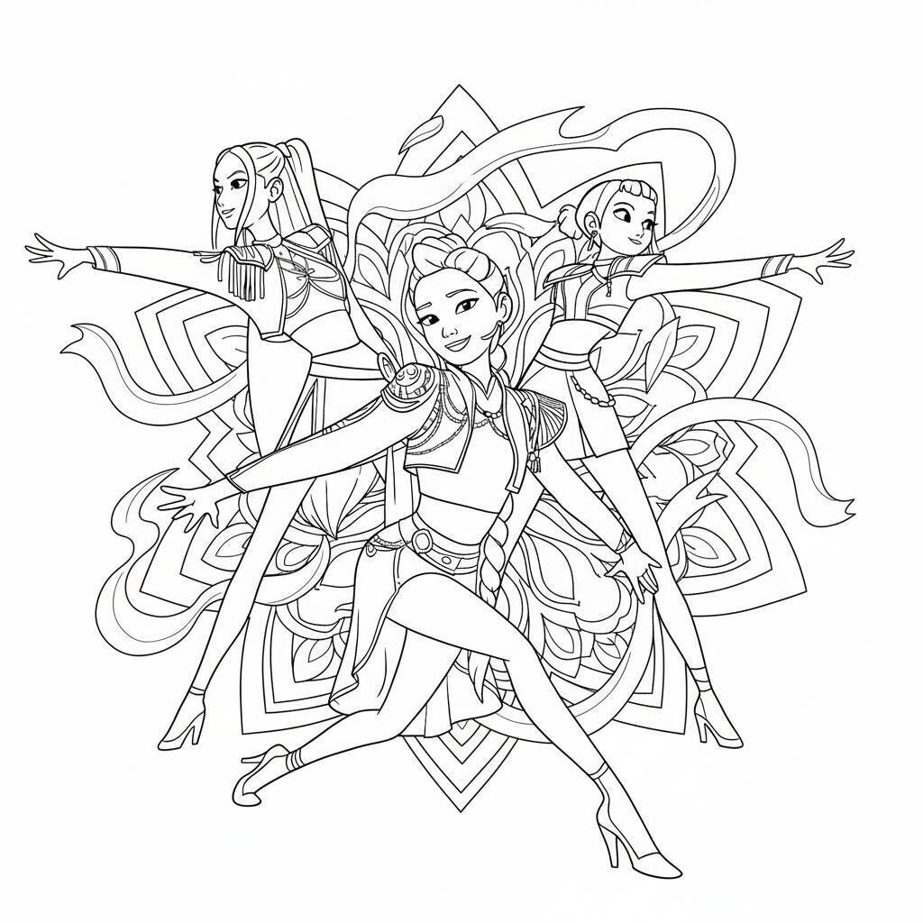 Desenho K-pop Demon Hunters para colorir