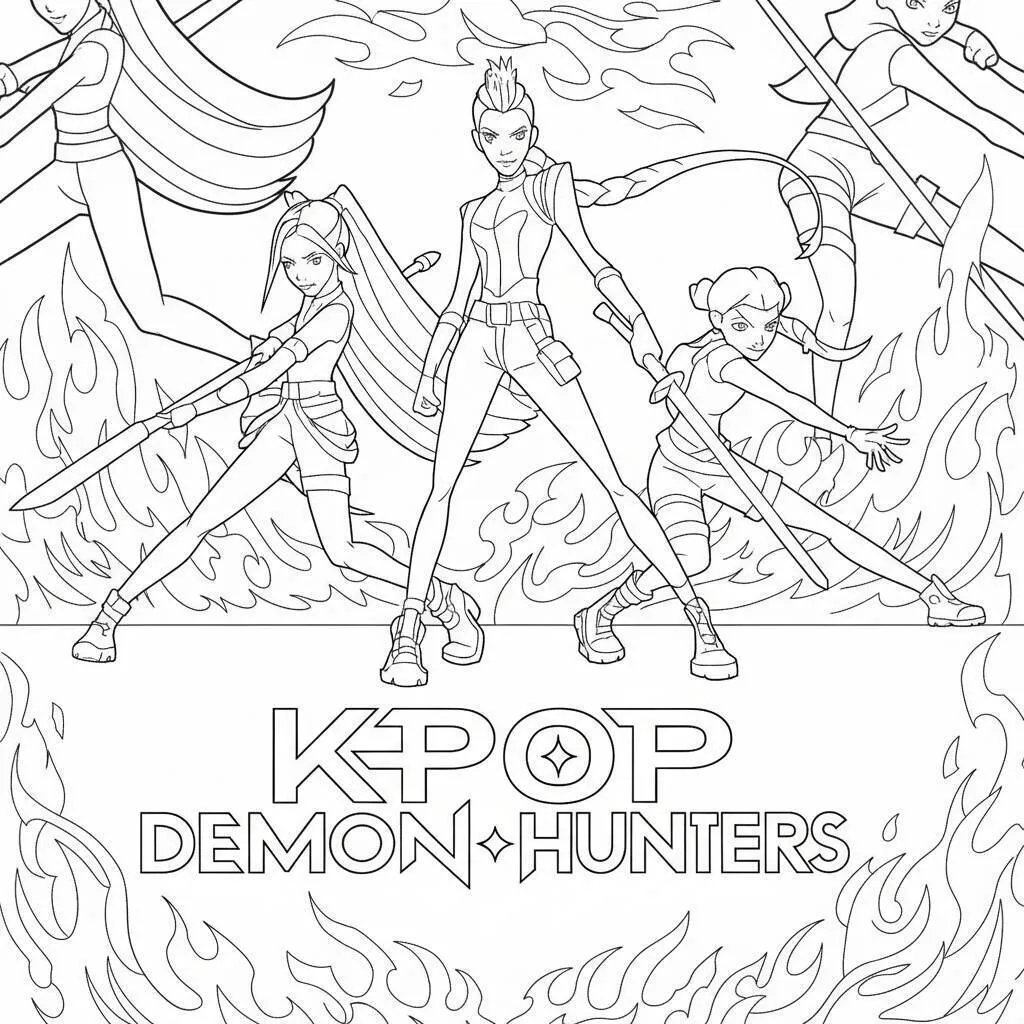 Desenho K-pop Demon Hunters para colorir