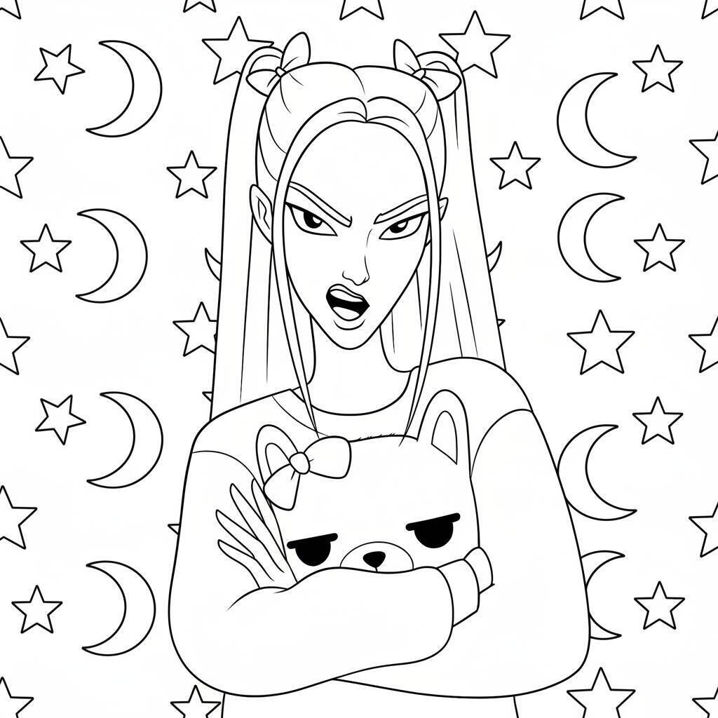 Desenho K-pop Demon Hunters para colorir