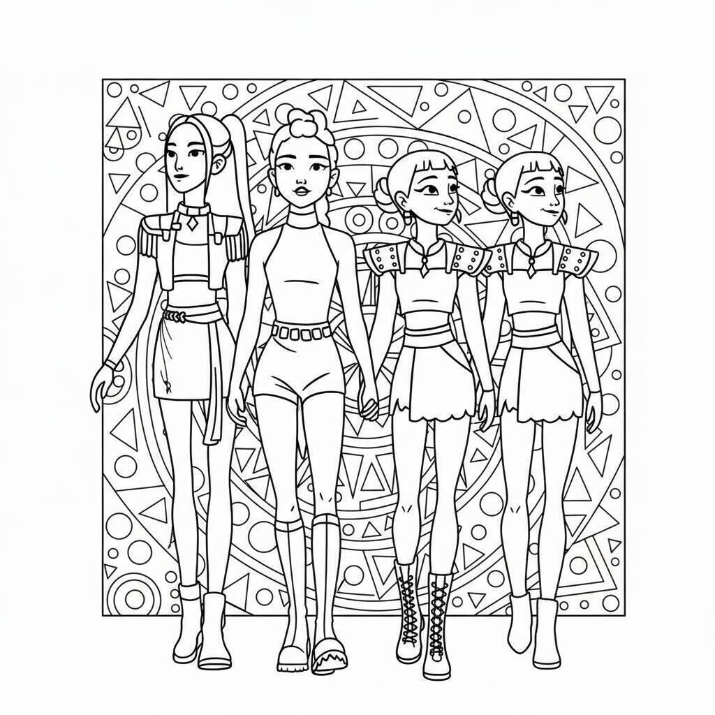 Desenho K-pop Demon Hunters para colorir