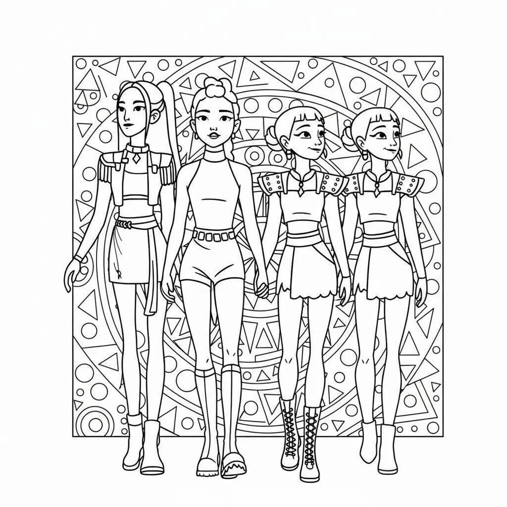 Desenho K-pop Demon Hunters para colorir