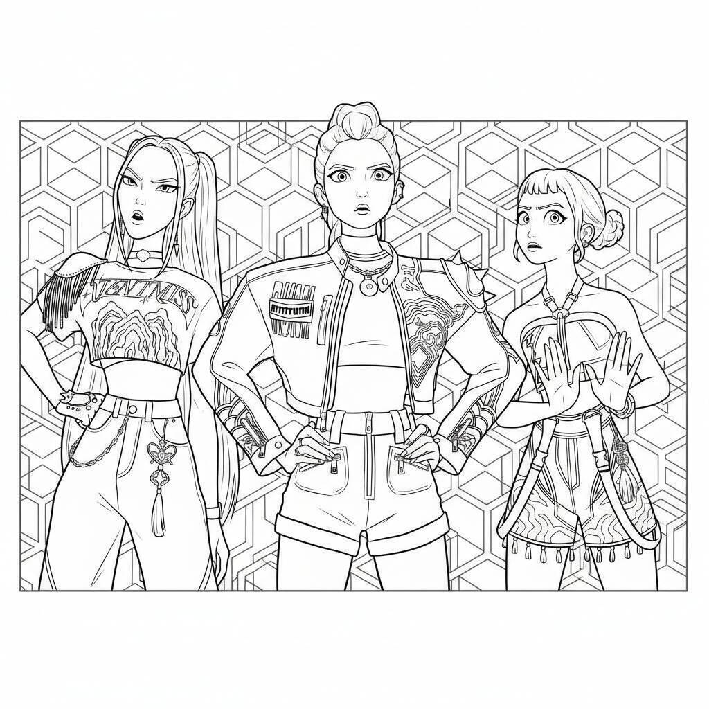 Desenho K-pop Demon Hunters para colorir