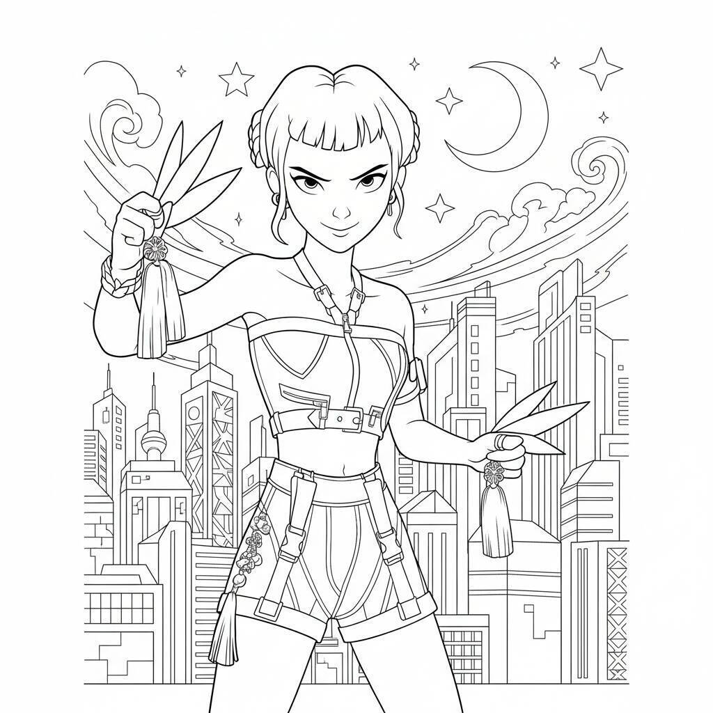Desenho K-pop Demon Hunters para colorir