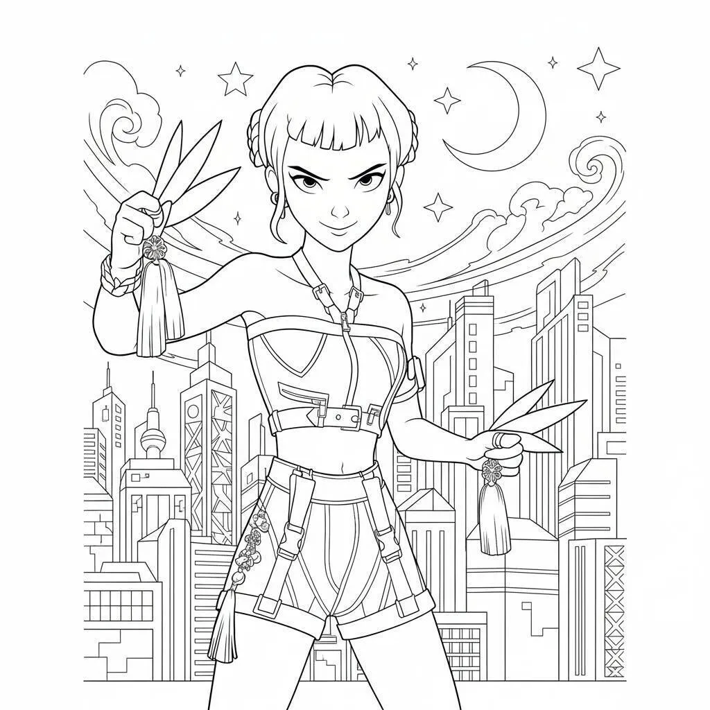 Desenho K-pop Demon Hunters para colorir