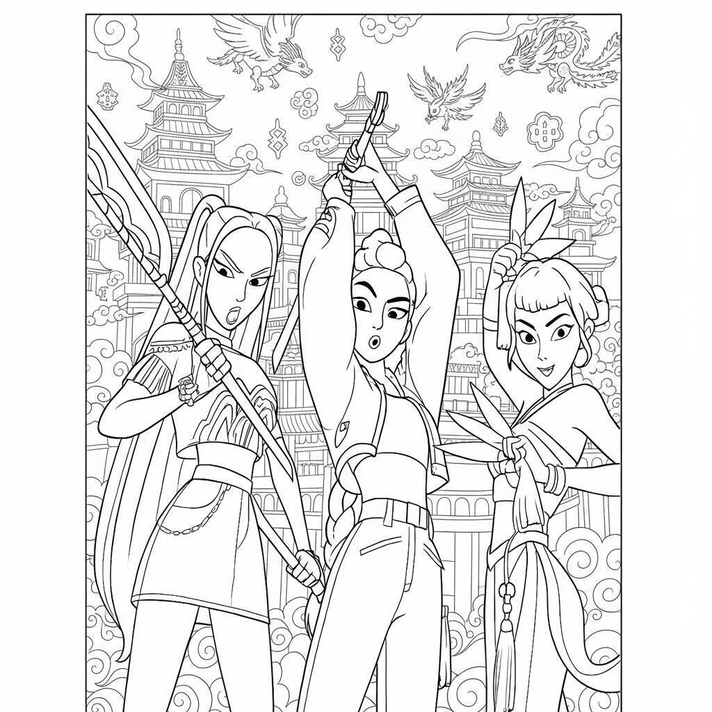 Desenho K-pop Demon Hunters para colorir