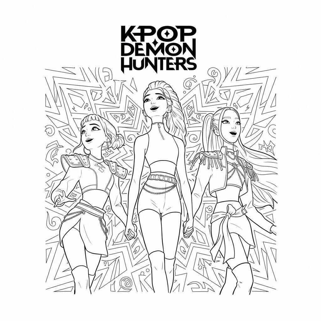 Desenho K-pop Demon Hunters para colorir