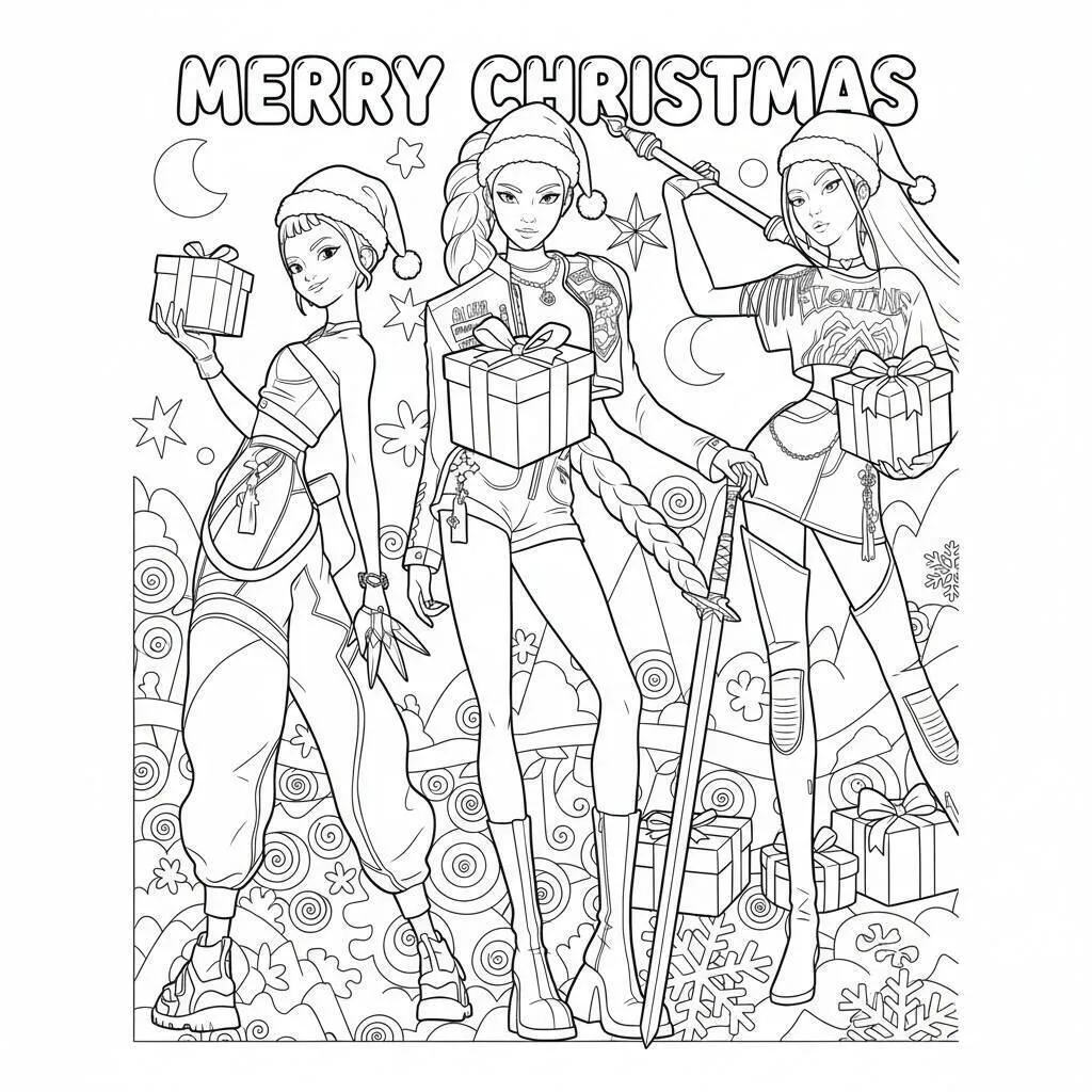 Desenho K-pop Demon Hunters para colorir