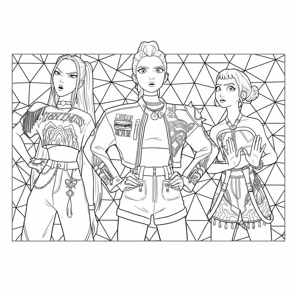 Desenho K-pop Demon Hunters para colorir