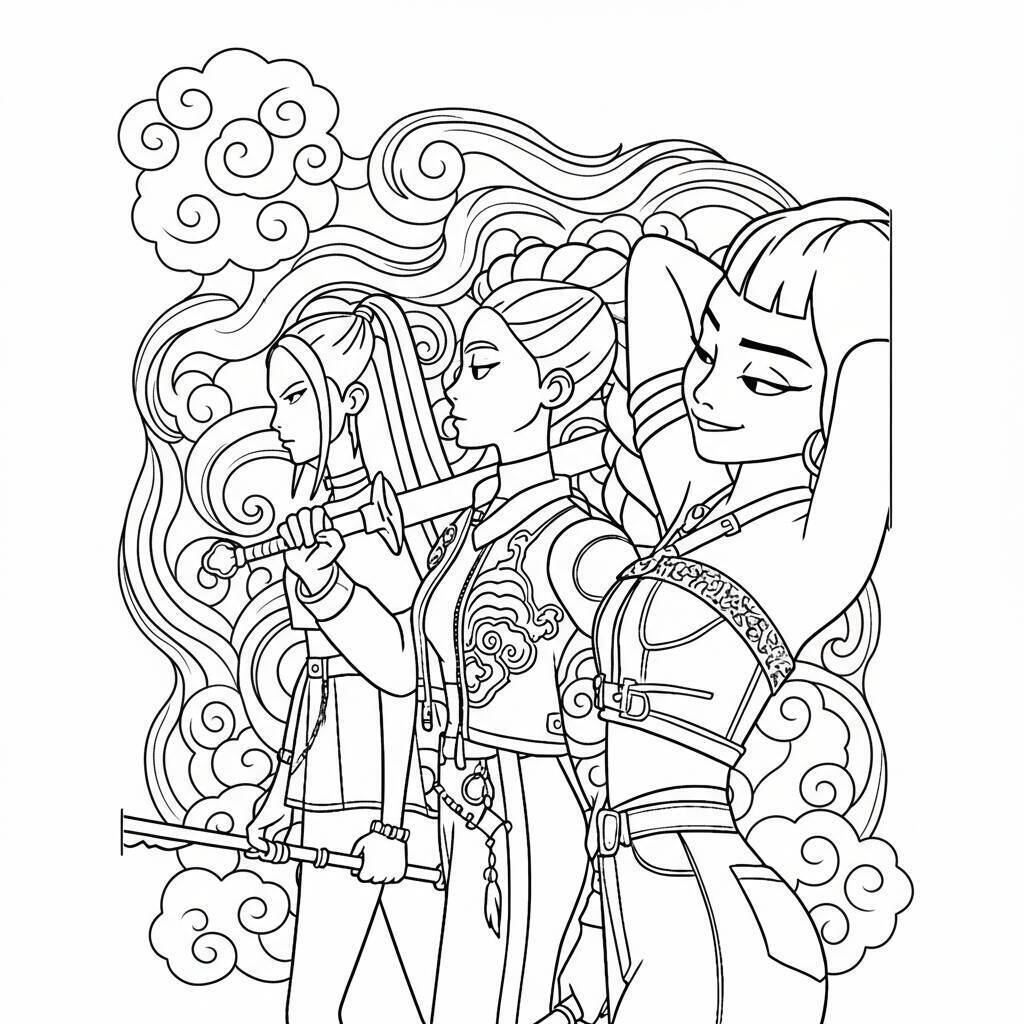 Desenho K-pop Demon Hunters para colorir