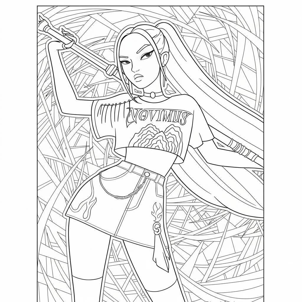 Desenho K-pop Demon Hunters para colorir