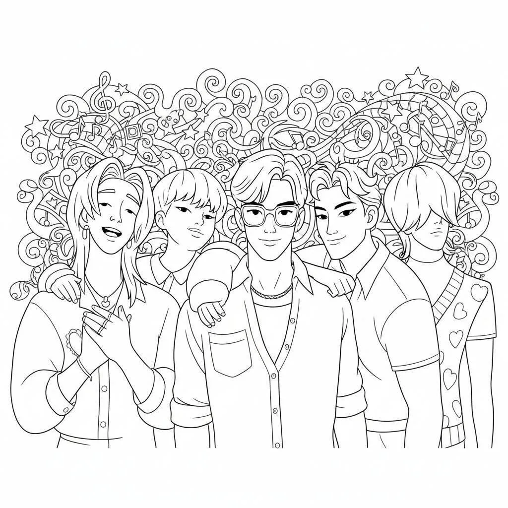 Desenho K-pop Demon Hunters para colorir