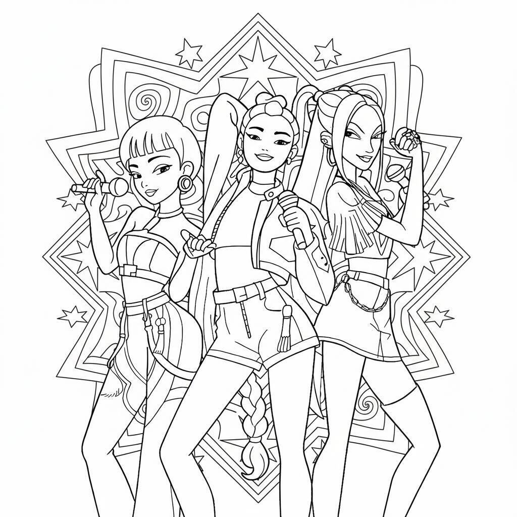 Desenho K-pop Demon Hunters para colorir