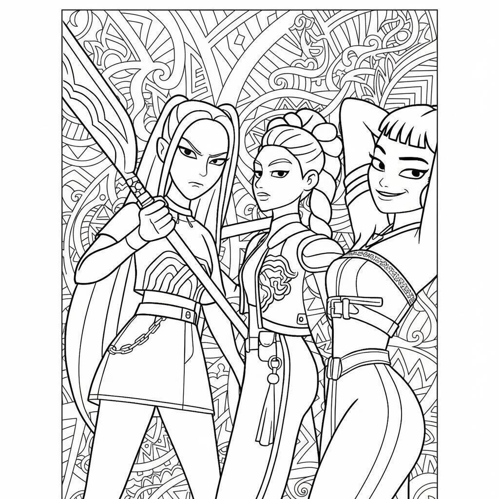Desenho K-pop Demon Hunters para colorir