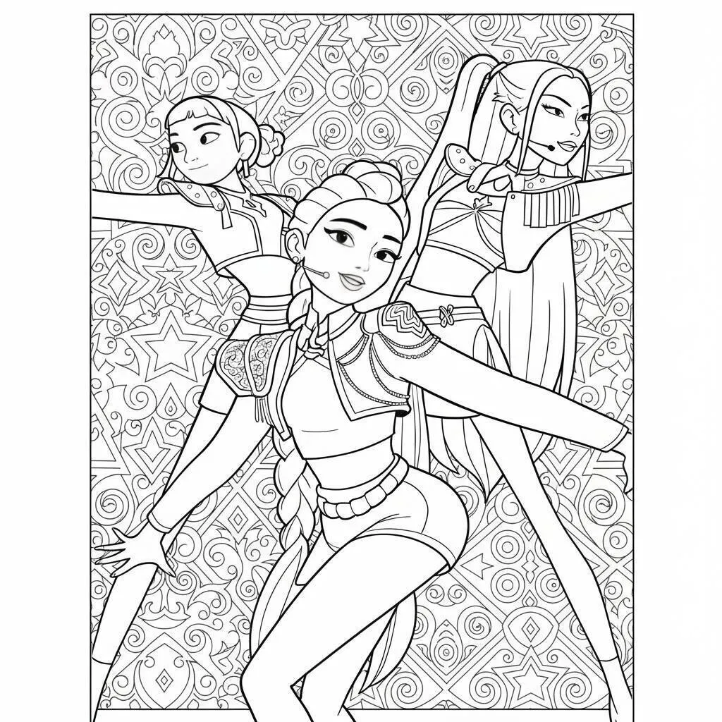 Desenho K-pop Demon Hunters para colorir