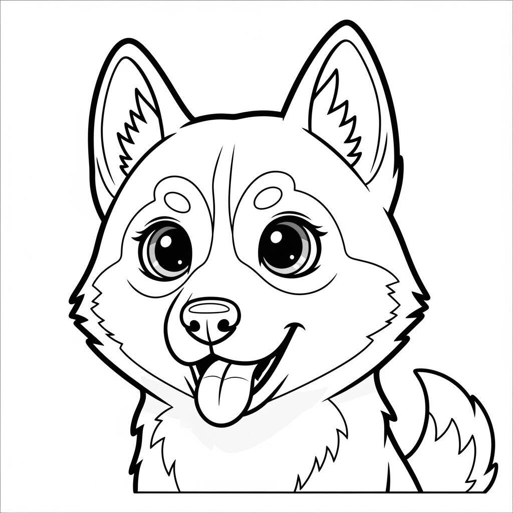 Kawaii Husky-Hund-Malseite