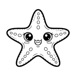 Desenho Kawaii de Estrela do Mar para Colorir