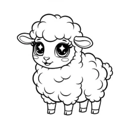 Desenho Kawaii de Ovelha para Colorir