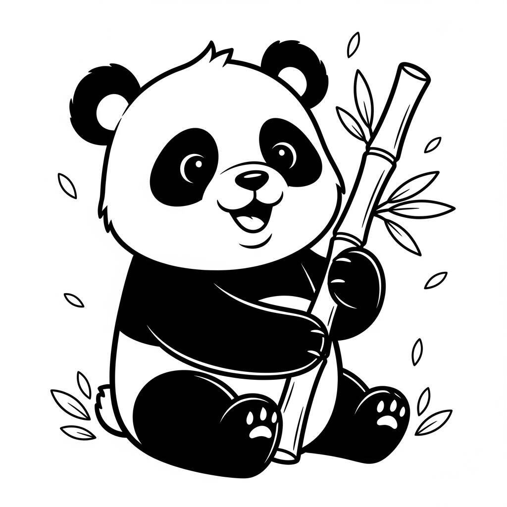 Ausmalbilder Kawaii Panda