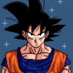 Desenho Pixel Art do Goku para colorir