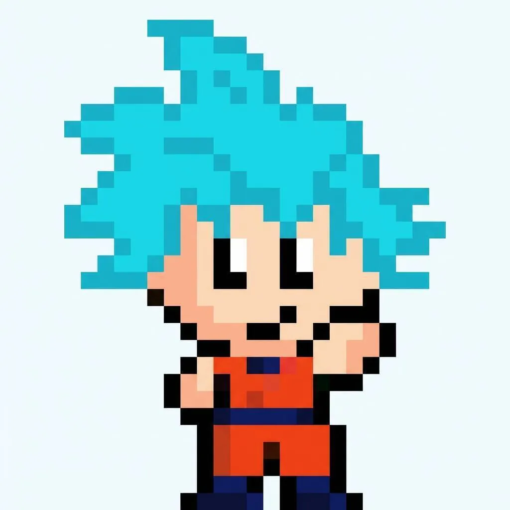 Desenho Pixel Art do Goku para colorir