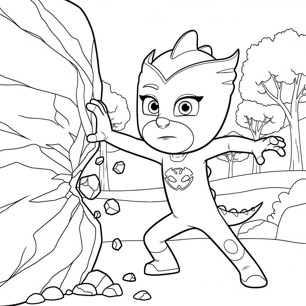Desenho Pj Masks Gekko e seus poderes para Colorir