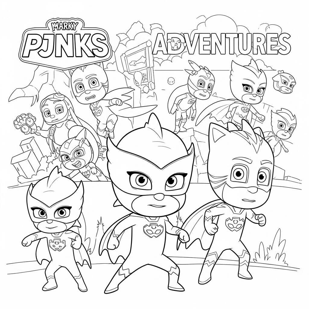 Desenho Pj Masks Gekko e suas aventuras para Colorir