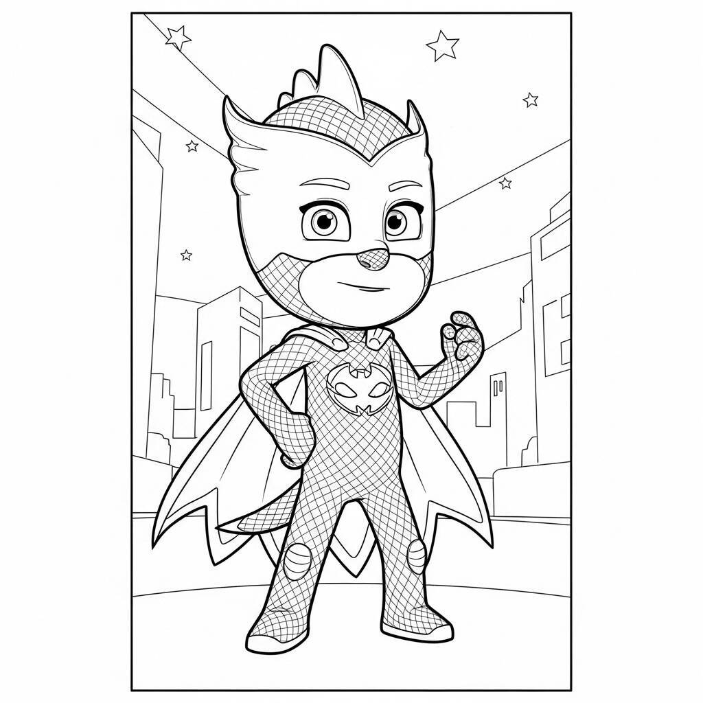Desenho Pj Masks Gekko se disfarçando para Colorir