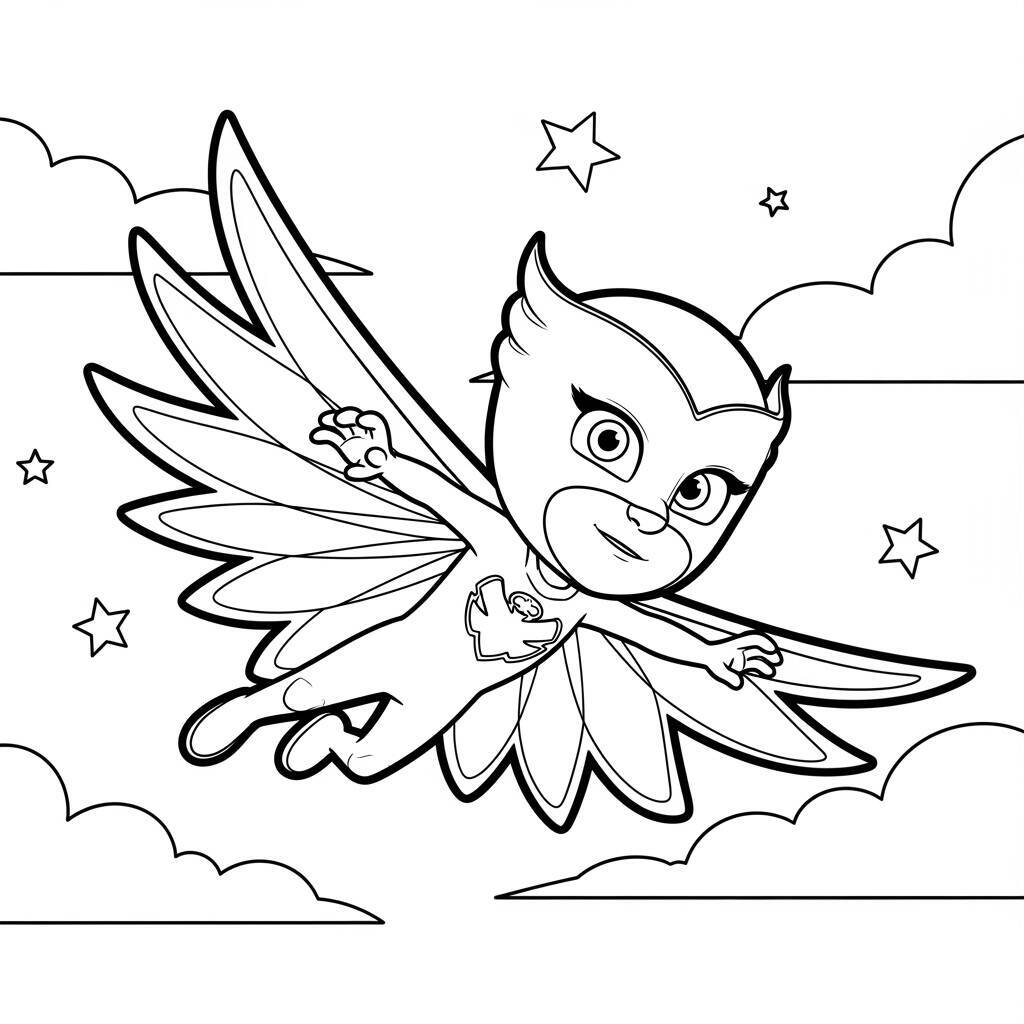 Desenho Pj Masks Owlette para Colorir