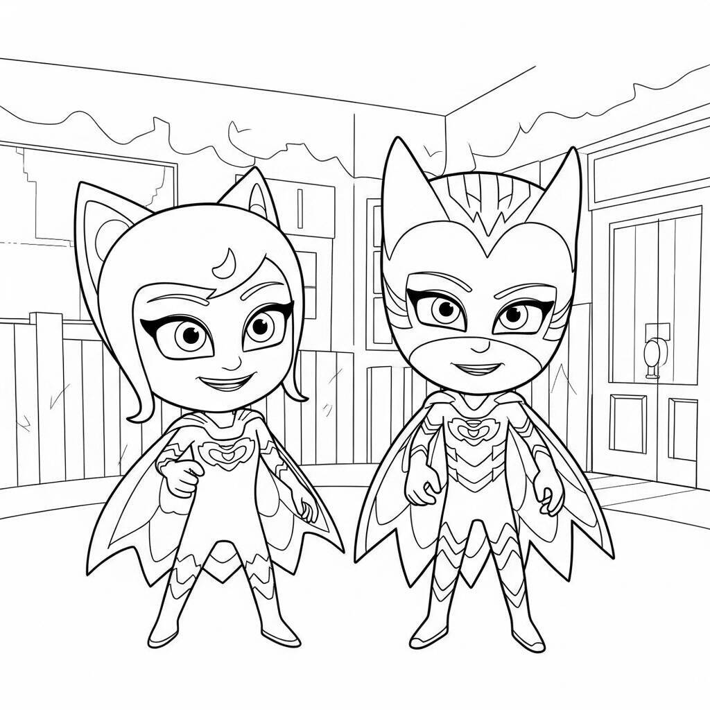 Desenho Pj Masks vilões para Colorir