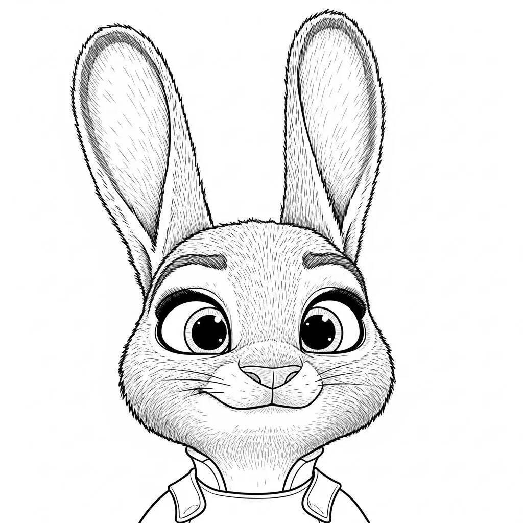 Desenho Realista de Zootopia para Colorir