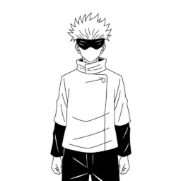 Desenho Satoru Gojo com Estilo Minimalista para Colorir