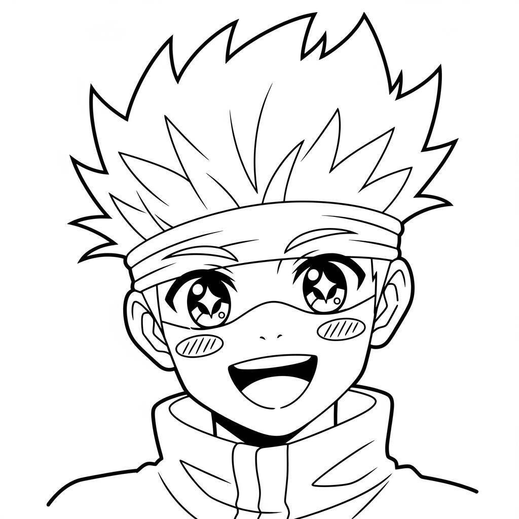 Desenho Satoru Gojo em Estilo Kawaii para Colorir