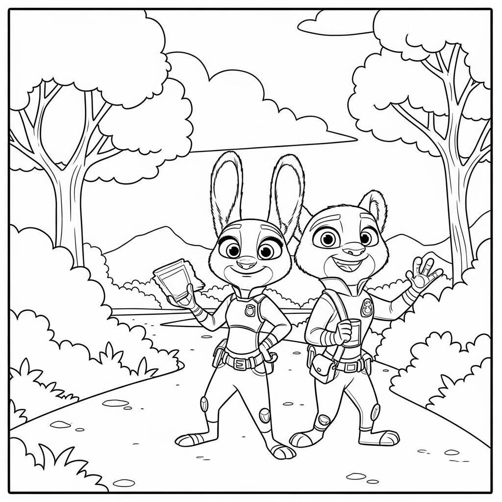 Coloriage Zootopie simple