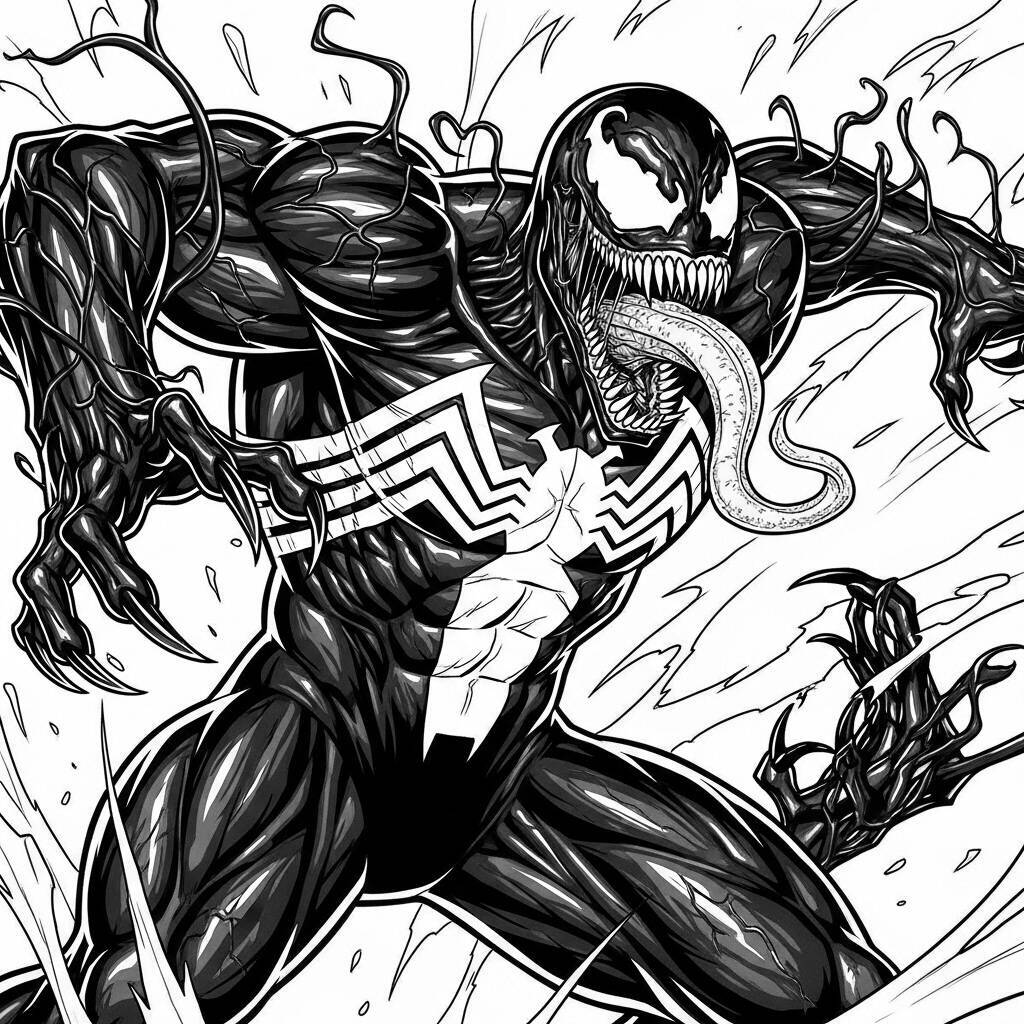 Desenho Venom Realista para Colorir