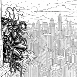 Venom and the City Coloring Page