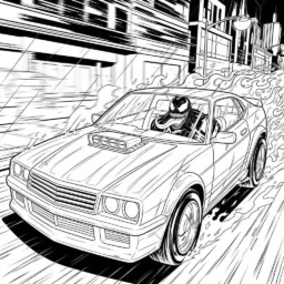 Venom in a Fast Car Coloring Page